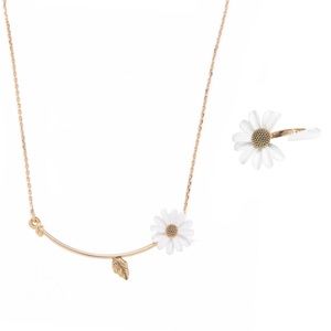 KATE SPADE • Into The Bloom Necklace Adjustable Ring Set